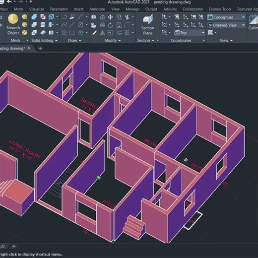 Simple 3D House Design 🏠 | AutoCAD Beginner Tutorial, House Plan to 3D Model ⚡ | Easy AutoCAD Design