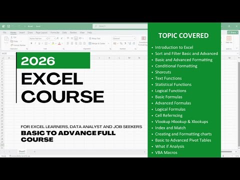 Excel full course Lesson 1: Getting Started (Interface & Data Setup)