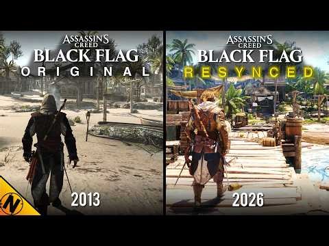 Assassin's Creed: Black Flag - Resynced vs Original | Direct Comparison