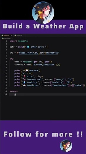 🌦️ Build a Real-Time Weather App using Python #coding #python #learnpython #developerlife