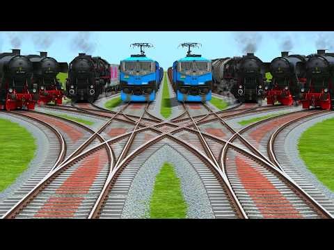 ☯️All Realistic TrainsRunAtCurveXRailroad || Trains Crossing || Indian Train Simulator 2021