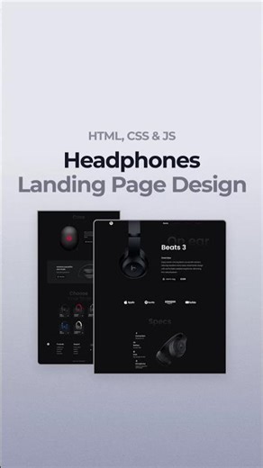Responsive Headphones Landing Page HTML CSS JavaScript