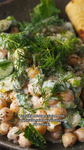 Herb-Infused Tzatziki Chickpea Salad Recipe