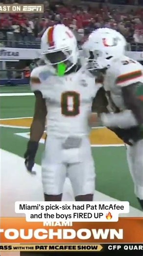 McAfee was HYPED after the pick-six