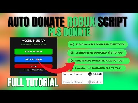 [FULL TUTORIAL] Auto Donate Robux Script | Pls Donate • Keyless • Safe on Main