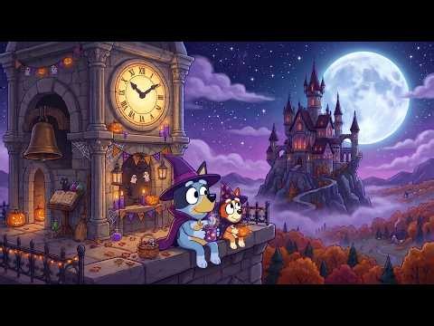 Bluey & Bingo Autumn Halloween Castle 🎃 Peaceful Lofi Beats for Study & Work 🌙 Fall Moonlit Castle