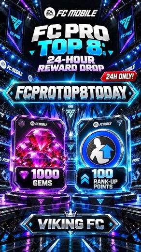24 HOURS ONLY! Free 1000 Gems & 100 Rank Up! #shorts #fcmobile