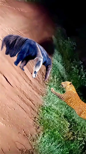 A rare encounter... Jaguar vs. Giant Anteater.