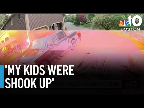 Tuesday storm aftermath: Video shows lightning hit house, falling tree hits man