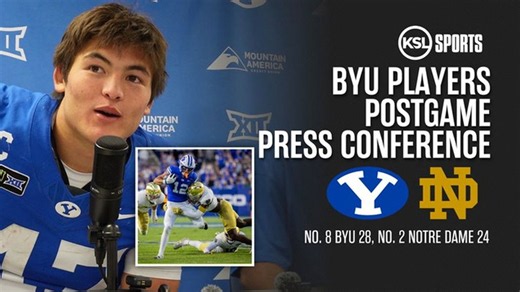 BYU football players break down 28-24 win over No. 2 Notre Dame | Postgame press conference