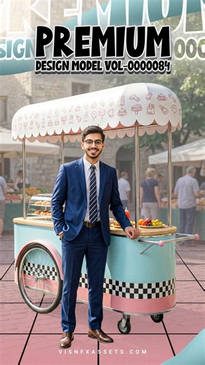 Premium Ice-Cream Food Cart Design | Modern Dessert Cart Business Idea
