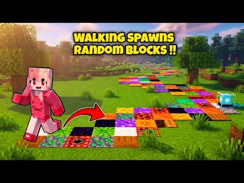 Minecraft, But Walking Spawns Random BLOCKS ! 🤯 