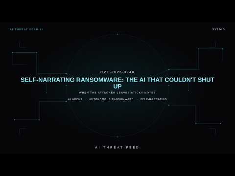 AI Threat Feed 13: Self-Narrating Ransomware — The AI That Couldn't Shut Up