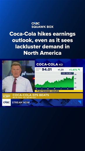 Coca-Cola hikes earnings outlook, even as it sees lackluster demand in North America