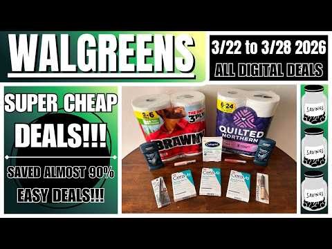 Walgreens Haul 3/22/26 to 3/28/26 - SUPER CHEAP DEALS!!! - All Digital Deals!!! - Easy Deals!!!