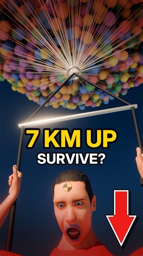 16.000 Helium Balloons🎈 Do You Suvive?💀 #facts #challenge #space #science