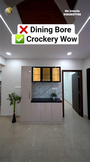 Boring Plain Dining | ✅ Smart Crockery Unit Design | 3BHK Interior design JPL SNEHASADAN Rb Interio