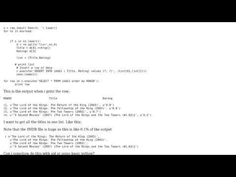 Combine a row in one coulmn with sql in Python