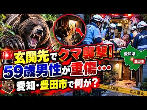 【衝撃】玄関先でクマに襲われ59歳男性が重傷…眼球破裂の大けが ツキノワグマの目撃情報も｜愛知・豊田市🐻🚨