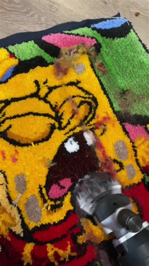 SPONGEBOB RUG GIVEAWAY ends 7/16 #tufting #tuftinggun #giveaway #rug #rugmaking #spongebob #bubblebowl #tuft