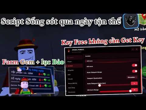 Cách Hack Survive the apocalypse Script Sống Sót Qua Ngày Tận Thế, Kill Aura, farm lục bảo farm gem