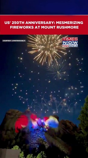 US' 250th Anniversary: Mesmerizing Fireworks At Mount Rushmore | Donald Trump #shorts