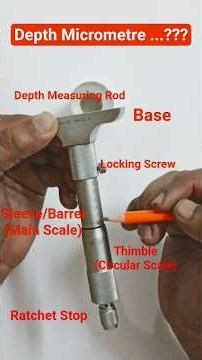 Depth Micrometer Parts Explained in Hindi 🔧 | #shorts #physics