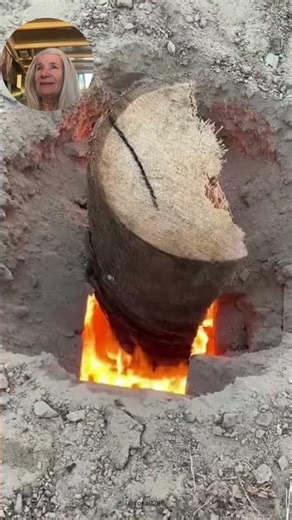 Deep Underground Fire Pit Burning Technique #fire #satisfying