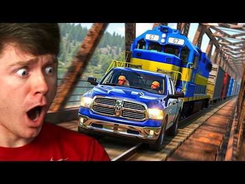 Reacting to TRAINS DESTROYING CARS! (BeamNG Drive)