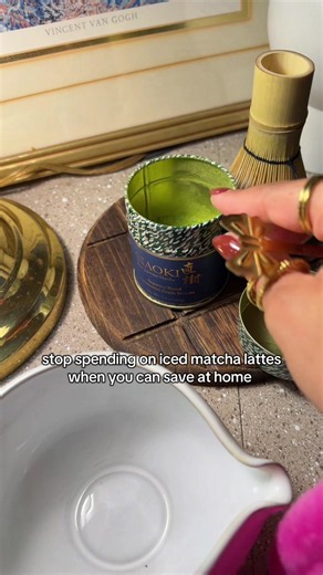 this has saved me so much money each month making my own matcha lattes at home ✨ #matcha #matcharecipe #matchalatte #drinkrecipe #budgethacks