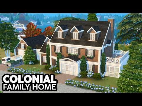 Colonial Family Home // The Sims 4 Speed Build