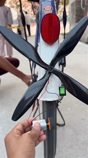 Powering four wings propeller using cycle tire • #short #dcmotor