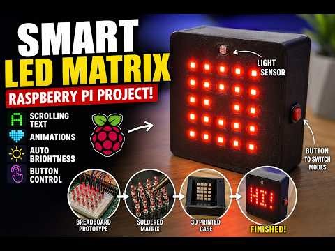 I Built a Smart LED Matrix with a Raspberry Pi | Scrolling Text | Animations | 3D Printed Case
