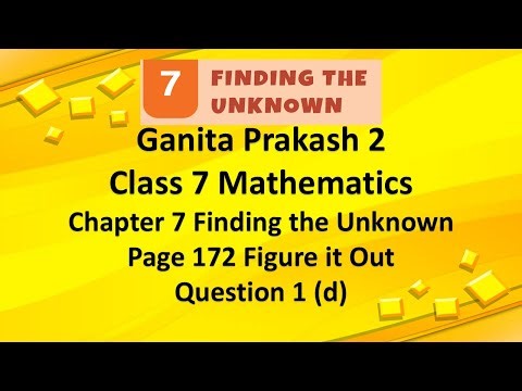 Page 172 Question 1 (d) Ganita Prakash 2 Class 7 Maths Chapter 7 Finding the Unknown