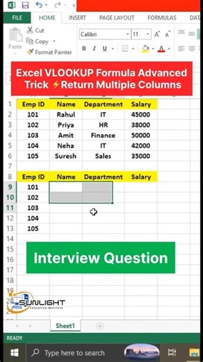 Excel VLOOKUP Formula Advanced Trick ⚡ Return Multiple Columns