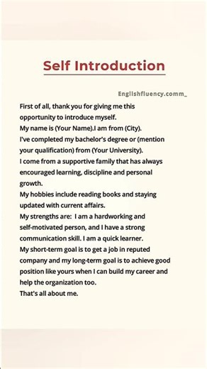 How to Introduce Yourself in English | Self Introduction