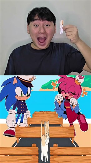 JJ REACT Sonic Vs Amy Voice Game Challenge #SonicTheHedgehog #shorts #sonic