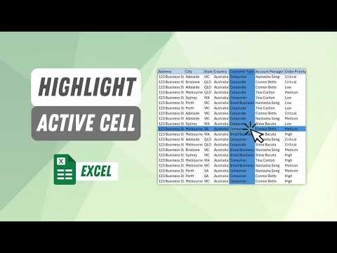 How to Highlight Active Row and Column in Excel Automatically (Excel 365 + Older Versions)
