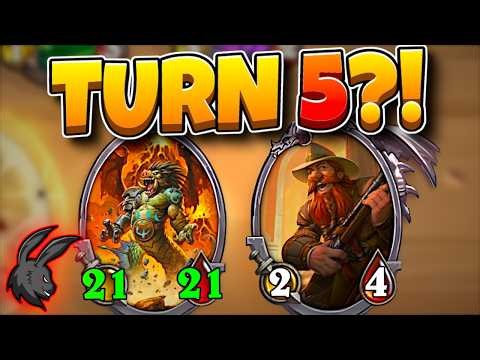 This Combo on Turn FIVE Gives us a Free Win! | Hearthstone Battlegrounds