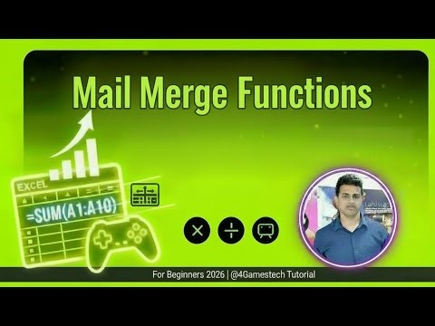 Mail Merge Functions Usage Mastery: Basics Series 3 (2026 Excel-Word Tutorial)