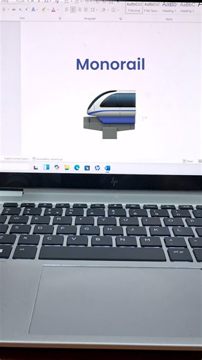 Monorail 🚝 Symbol in MS Word | Unicode 1F69D | Alt + X Shortcut #computer #shorts #monorail
