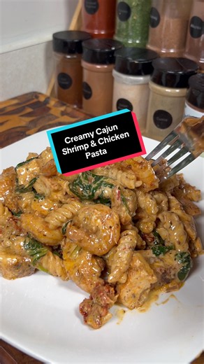 Creamy Cajun Shrimp & Chicken Pasta Recipe | Full Ingredients List