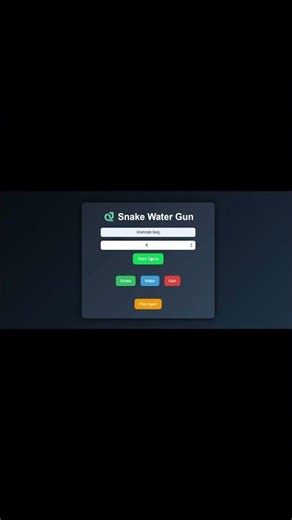 Snake 🐍 vs Water 💧 vs Gun 🔫 | Ultimate Choice Game Made with Python + HTML + CSS 🔥