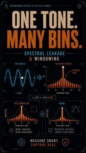 Why One Frequency Appears in Many FFT Bins | Spectral Leakage