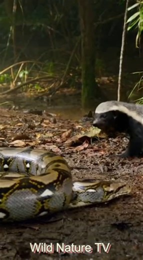 “No Fear, Only Survival” The python trusts its strength. The honey badgers trust nothing but aggression. In nature, courage doesn’t wait — it attacks. #honeybadger #python #wildlifecombat #animalfight #jungleliving | Wild Nature TV