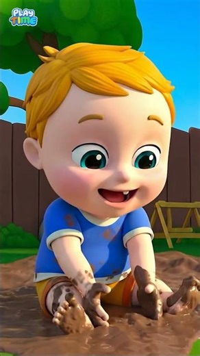 Baby Plays in Mud | Good Habits Song for Kids | Nursery Rhymes Baby Cartoon 👶✨ | #kidssongs #shorts