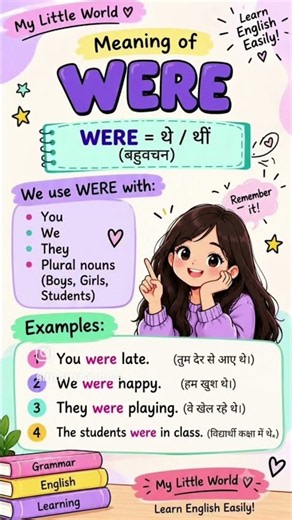 WAS / WERE 📚✨ #easyenglisheveryday #englishlearningclass #englishforbeginners #englishgrammar