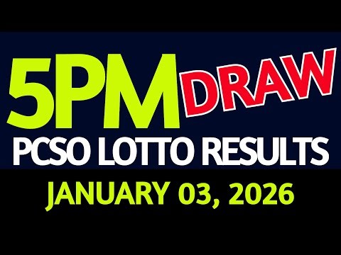 Lotto Result Today 5pm draw January 03, 2026 PCSO