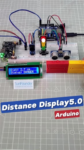 Distance Too Close? This Arduino Knows Instantly! 📏⚠#electricalengineer #arduinoproject #sunfounder #programming #arduino