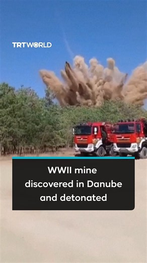 Police and bomb squad detonate World War II mine found in Danube
